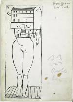 Louise Bourgeois. <em>Femme Maison</em>, 1947. Ink and pencil on paper 25.2 x 18 cm. Solomon R. Guggenheim Museum, New York. © Louise Bourgeois