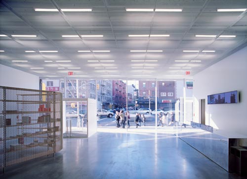 New Museum, lobby, looking out. Photograph: Dean Kaufman