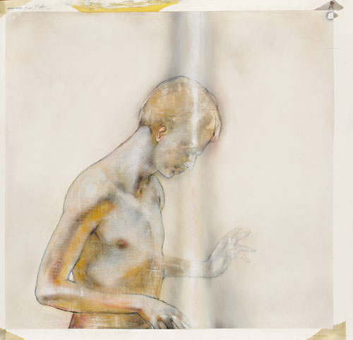 Godwin Bradbeer. Profile in White Light. Drawing - Chinagraph, silveroxide and pastel dust on paper, 118 x 124.5 cm.