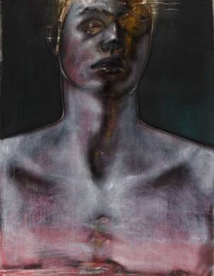 Godwin Bradbeer. Baptism. Chinagraph, charcoal, pastel dust on paper, 167 x 128 cm.