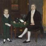 John Brewster Jr. (1766-1854). <em>James Prince and Son, William Henry</em>. Painted in Newburyport, Massachusetts, 1801. Oil on canvas 63 3/4 x 63 ¼ in. Collection of the Historical Society of Old Newbury. Gift of William Andrews Currier in 1897. Photo credit: David Stansbury.