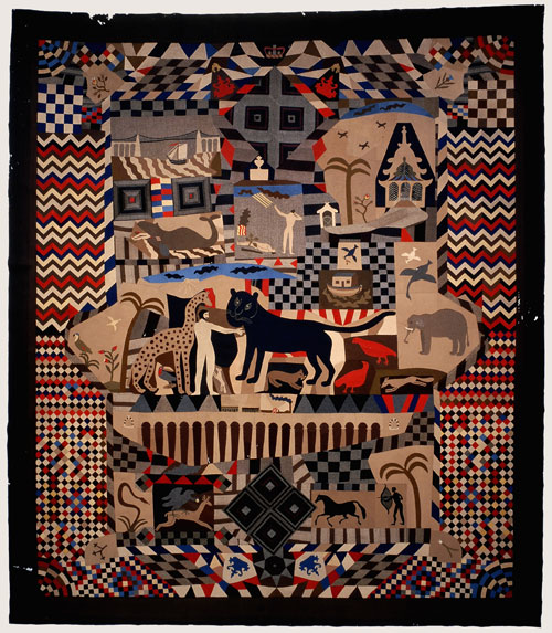 Patchwork bedcover made by James Williams, Wrexham 1842-52. St Fagans: National History Museum.