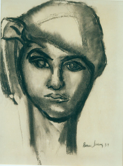 David Bomberg. Dinora, 1937. Charcoal on paper, 64 x 54 cm. Private collection