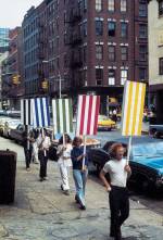 Daniel Buren. <em>Seven Ballets in Manhattan </em>work <em>in situ</em>, New York, USA. 27 May-2 June 1975. Detail. © DB & ADAGP.