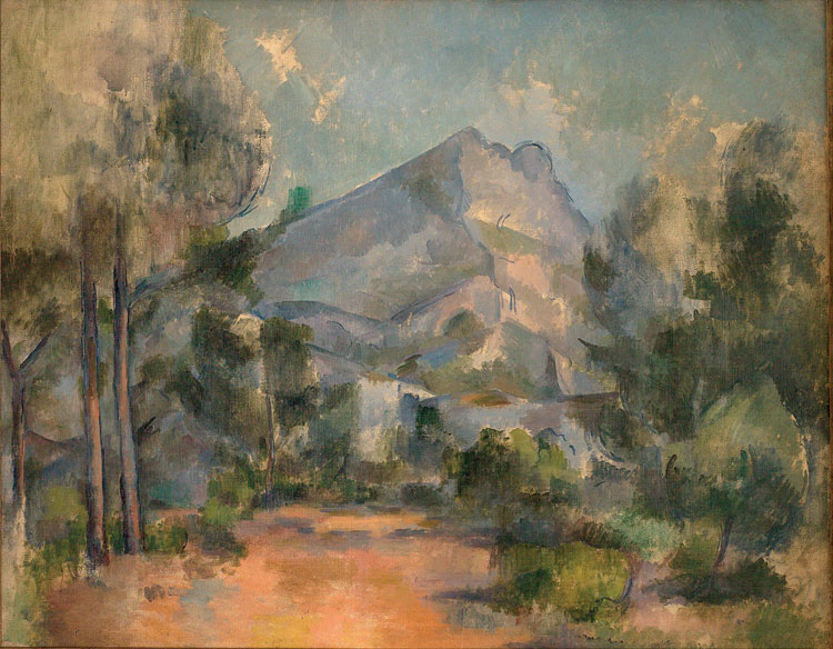 Paul Cezanne, La Montagne Sainte-Victoire, 1897. Oil on canvas, 73 x 91.5 cm. Kunstmuseum Bern, Legacy Cornelius Gurlitt, 2014. Photo @ kunstmuseumbern.ch.