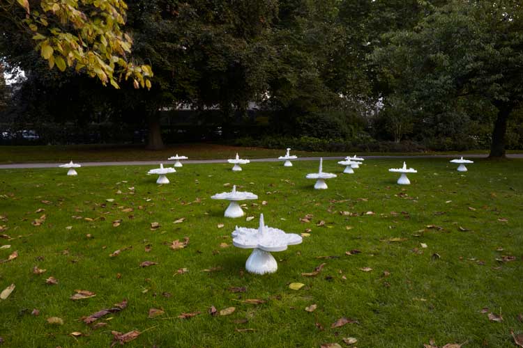 Helen Chadwick, Piss Flowers, 1991-2. Installation at Frieze, 2013. © Estate of Helen Chadwick. Courtesy of Richard Saltoun Gallery, London, Rome and New York. Photo: Peter White.
