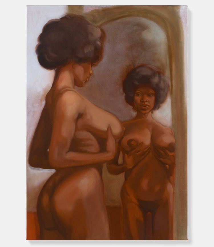 Somaya Critchlow, The Chamber I, 2024. Oil on linen, 95 x 65 cm. © Somaya Critchlow. Courtesy the artist and Maximillian William, London. Photo: Prudence Cuming Associates Ltd.