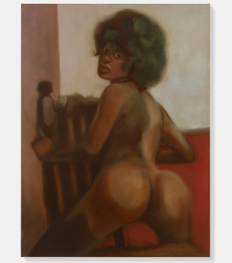 Somaya Critchlow, Twisted Figure, 2024. Oil on linen, 80.5 x 60.1 cm. © Somaya Critchlow. Courtesy the artist and Maximillian William, London. Photo: Prudence Cuming Associates Ltd.