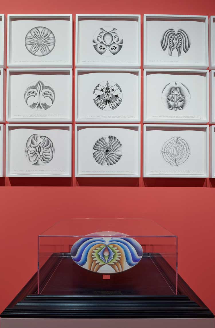 Judy Chicago: Revelations, 2024. Installation view, Serpentine North. © Judy Chicago/Artists Rights Society (ARS), New York. Photo: Jo Underhill. Courtesy Judy Chicago and Serpentine.