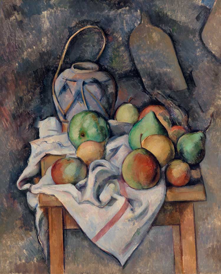 Paul Cézanne. Ginger Jar, c1895. Barnes Foundation, Philadeplhia. Centre Pompidou, Paris. Photo Centre Pompidou, MNAM-CCI, Dist. RMN-Grand Palais/Philippe Mageat © Succession H. Matisse/DACS 2022.