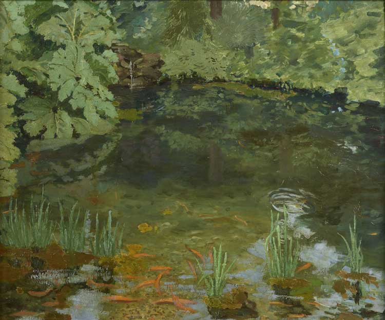 Sir Winston Churchill, The Goldfish Pool at Chartwell, 1932. Private Collection. © Churchill Heritage Ltd. Matthew Hollow Photography.