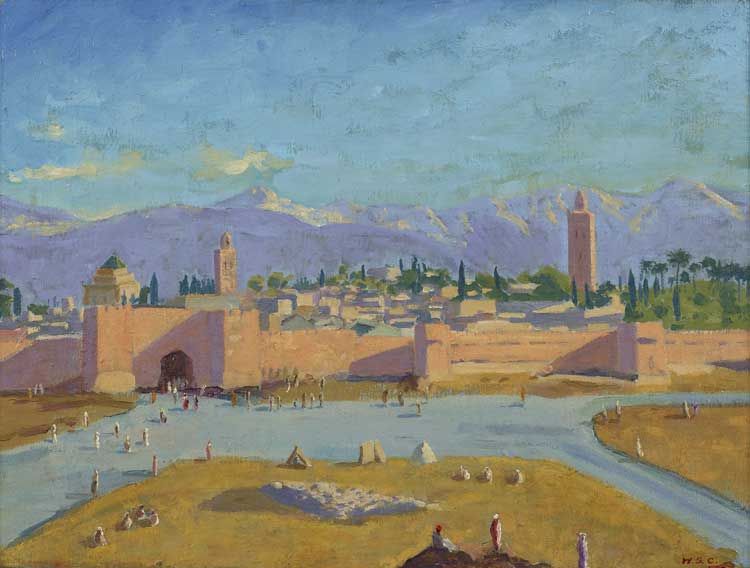 Sir Winston Churchill, The Tower of the Koutoubia Mosque, 1943. Private Collection. © Churchill Heritage Ltd. Image courtesy Churchill Heritage Ltd