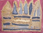 Janet McKenzie. Burning House 2008. Wood ash gold leaf oil on canvas, 50 x 70 cm. © The Artist.