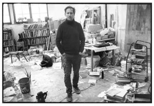 Andrew Cranston in his studio, Glasgow, 2020. Photograph: Alan Dimmick, Courtesy of the Artist and Ingleby, Edinburgh.