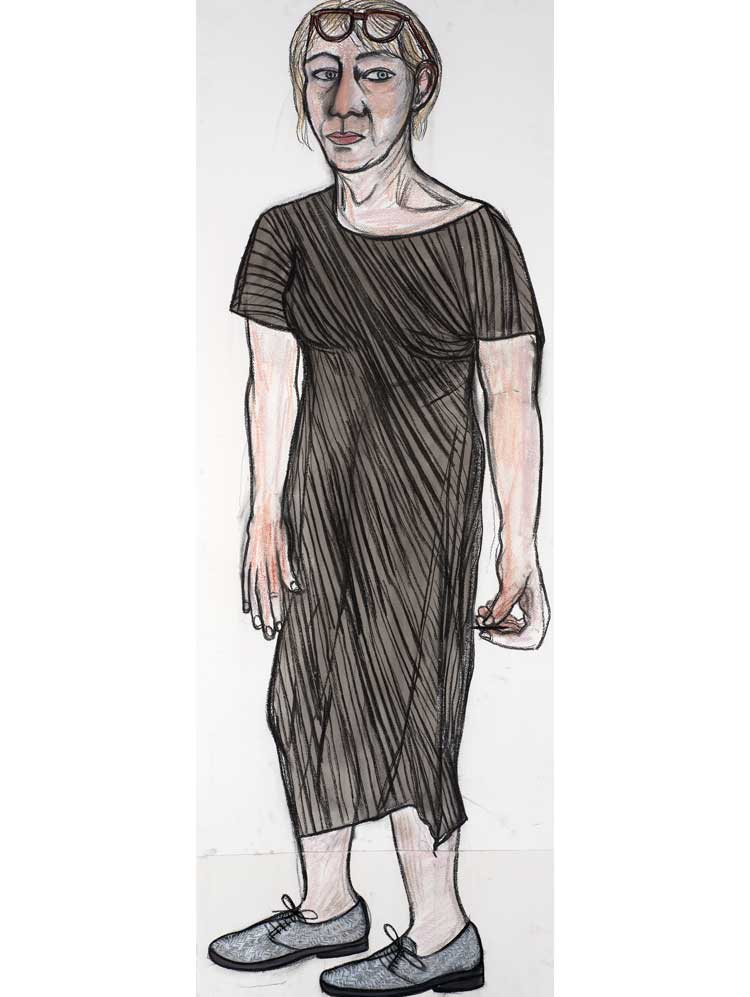 Eileen Cooper, Self-Portrait in Black Dress, 2019. Image courtesy the artist.