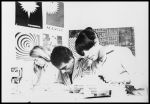 Mohammed Chabâa graphic design studio at the Casablanca Art School, 1968. Photo: M. Melehi. © M. Chabâa archives/estate.