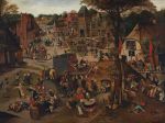 A Village Festival, With a Theatrical Performance and a Procession in Honour of St Hubert and St Anthony. Brueghel, Pieter, the younger (Flemish, c1564-1637/8). Oil on panel, height 118.1 cm, width 158.4 cm, 1632. Museum accession Number 1192. Image credit: © The Fitzwilliam Museum, Cambridge.