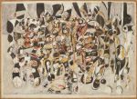 Avinash Chandra, Black Feast, 1962. Pen and ink and watercolour on paper. Courtesy Osborne Samuel Gallery and the estate of Avinash Chandra.