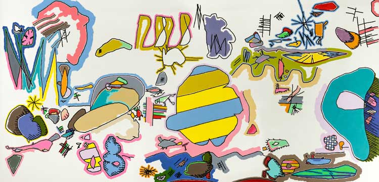 Harold Cohen, Untitled, 1981. Acrylic on canvas, 273 x 553 cm.