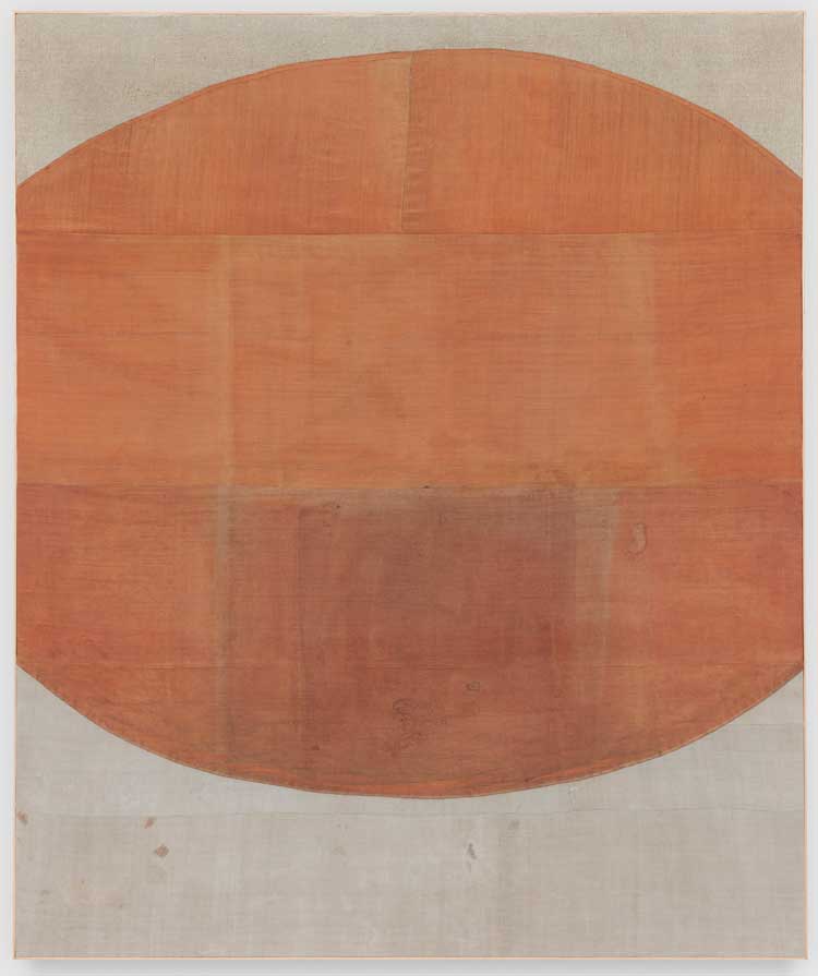 Lawrence Calver. Rising Sun, 2021. Stitched Linens 230 x 195 cm. © the artist, courtesy of Cob Gallery.
