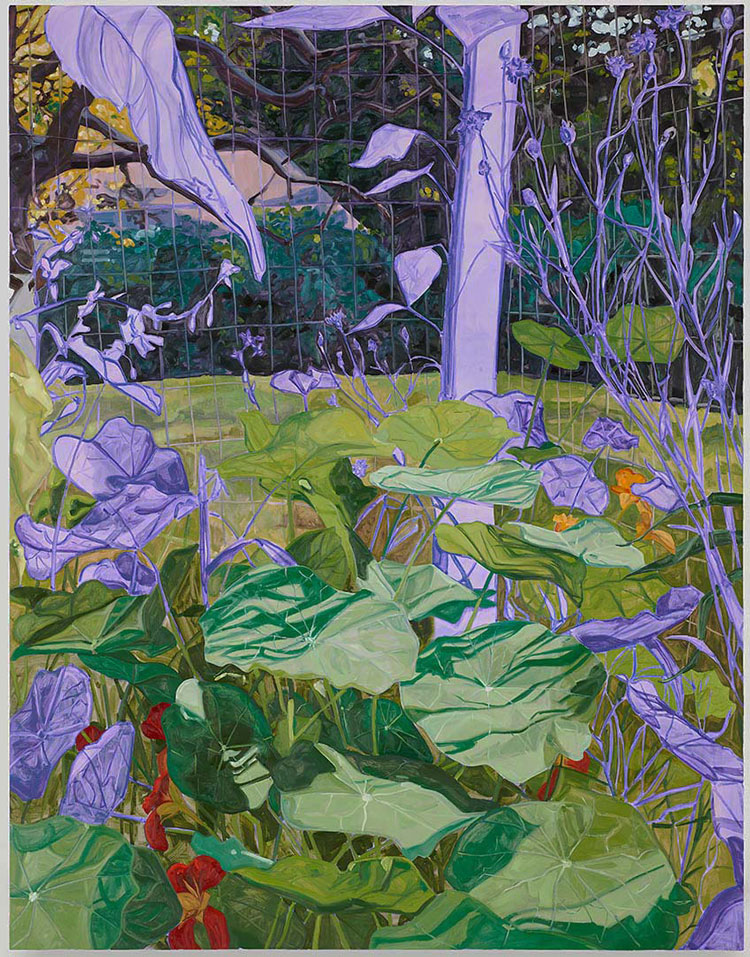 Jordan Casteel. Nasturtium, 2021. Oil on canvas, 182.8 × 142.2 × 3.8 cm (72 × 56 × 1.5 in). Photo: Todd-White Art, Courtesy Massimo de Carlo Gallery.