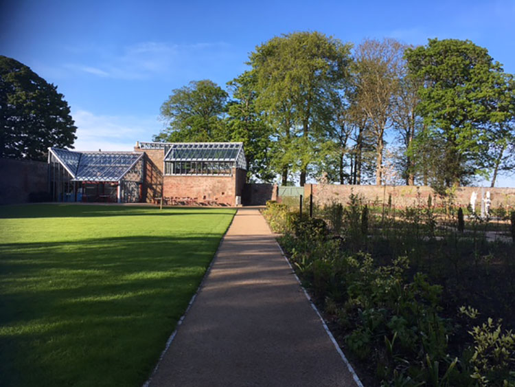 Hospitalfield, cafe and fernery blend in with the walled garden. Photo: Veronica Simpson.