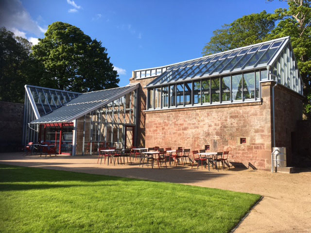Hospitalfield cafe on the left and fernery on the right. Photo: Veronica Simpson.