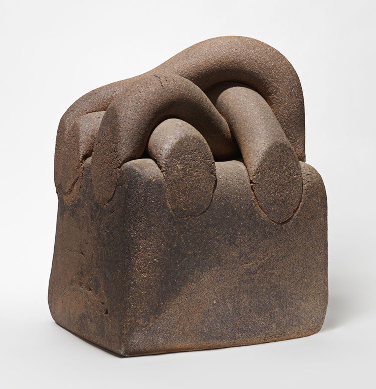 Eduardo Chillida, Lurra G-38 (Earth G-38), 1984. Chamotte clay, 40.6 x 30.2 x 26.8 cm (16 x 11 7/8 x 10 1/2 in). Photo: Genevieve Hanson. © Zabalaga Leku. San Sebastián, VEGAP (2021). Courtesy of the Estate of Eduardo Chillida and Hauser & Wirth.