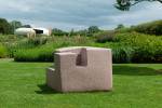 Eduardo Chillida, Harri VI (Stone VI), 1996. Granite, 92 x 132 x 115 cm (36 ¼ x 52 x 45 ¼ in). Installation view, Eduardo Chillida, Hauser & Wirth Somerset, 2021. Courtesy the Estate of Eduardo Chillida and Hauser & Wirth. Photo: Ken Adlard. © Zabalaga Leku. San Sebastián, VEGAP (2021).