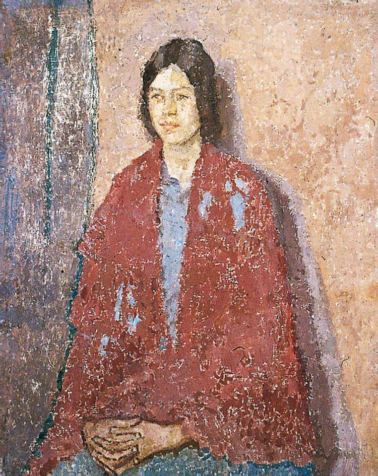 Gwen John (1976-1939). Young Woman in a Red Shawl, 1917-1923. Oil on canvas. Image courtesy of York Museums Trust.
