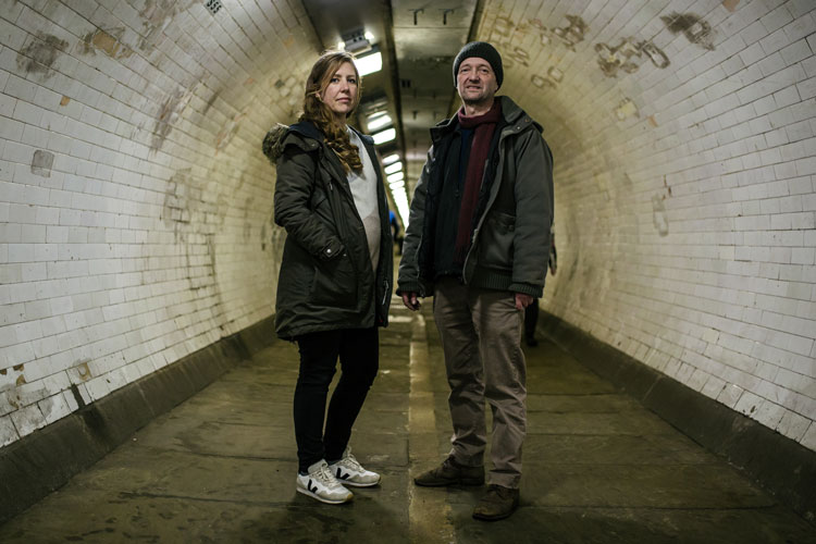 Emma Critchley with Lee Berwick. The Space Below, 2020. Installation project, Greenwich foot tunnel, © the artist.