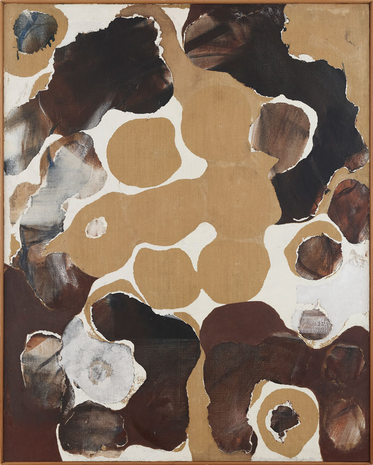 Chung Sang-Hwa. Work K-3, 1970. Acrylic, kaolin and oil on canvas, 64.02 x 51.3 in (162.2 x 130.3 cm). © Chung Sang-Hwa. Courtesy Lévy Gorvy, New York and Gallery Hyundai, Seoul. Photo: Elisabeth Bernstein.