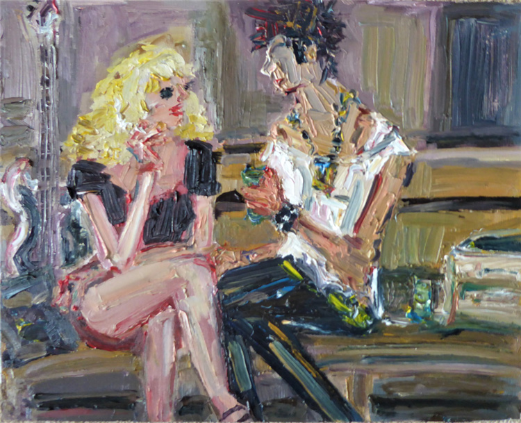 Fabienne Jenny Jacquet, Sid and Nancy, 2020. Oil on paper, 40 x 50 cm. © the artist.