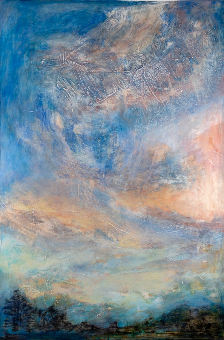 Alex McIntyre, Look up to find comets, 2019. Ink and gesso on poplar, 150 x 100 x 3.4 cm. © the artist.