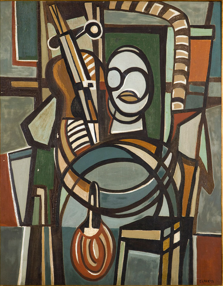 Lygia Clark. The Violincellist, 1951. Oil on canvas 105.5 x 81 x 2.7 cm. Private collection. © Courtesy of The World of Lygia Clark Culture Association.