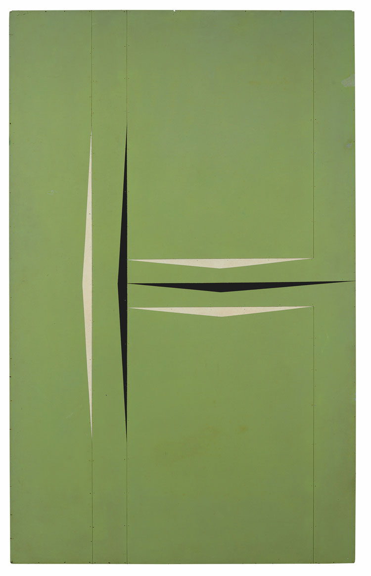 Lygia Clark. Modulated Surface No. 5, c1955. Lacquer on wood, 116 x 72 cm. Joâo Sattamini Collection on loan to the Museo de Art Contemporarânea di Niterói. © Courtesy of The World of Lygia Clark Culture Association.