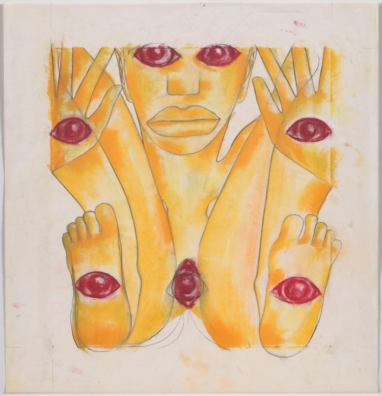 Francesco Clemente. Drawings for Geography, North, c. 1992. Pastel on paper, 25 1/4 x 24 in (64.1 x 61 cm). Collection of the artist, New York. Courtesy of Francesco Clemente Studio. Photo: Tom Powel Imaging.