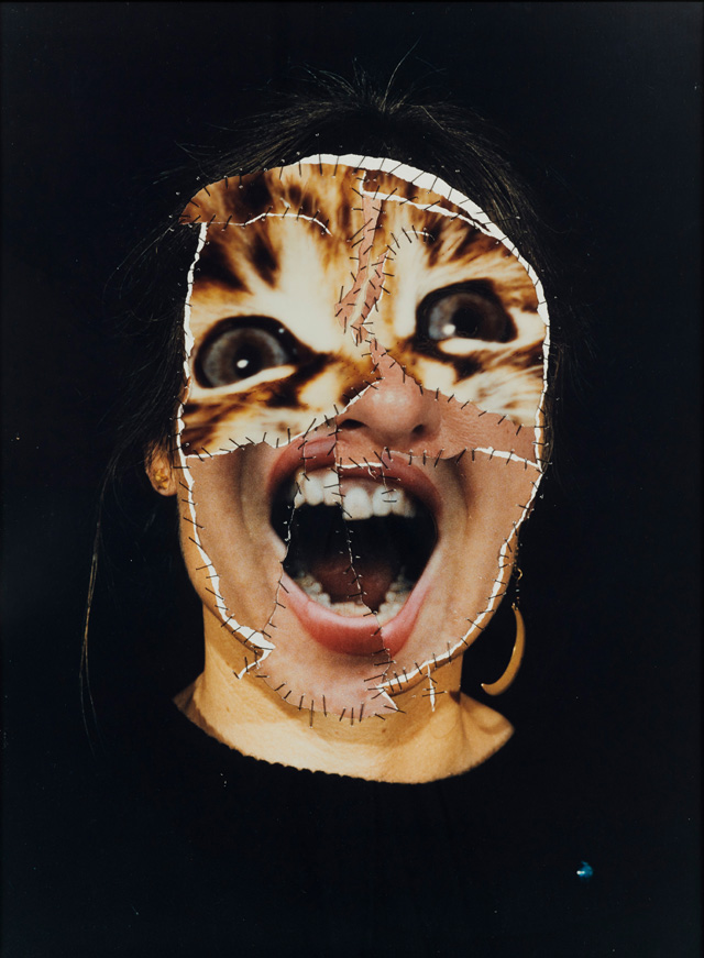 Ann egret Soltau, GRIMA - Selbst mit Katze (der Schrei) / GRIMA - self with cat (the scream), 1986. C-print, 120 x 90 cm. Richard Saltoun Gallery, London (ANS035).