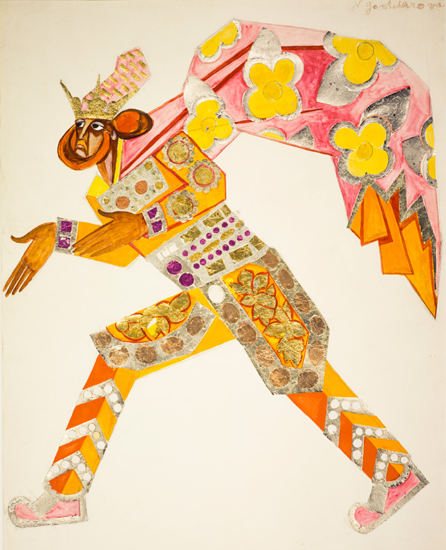 Natalia Goncharova, Costume Design for One of the Three Kings in La Liturgie, 1915. Watercolour, pencil and collage 62.2 x 47.6 cm. National Galleries of Scotland: Purchased with funds given by two anonymous donors 1962.