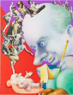Terry Gilliam, Freud Analysed, 1969. Collage, airbrush and watercolour on card, 40 x 30.8 cm. Lent by the artist.