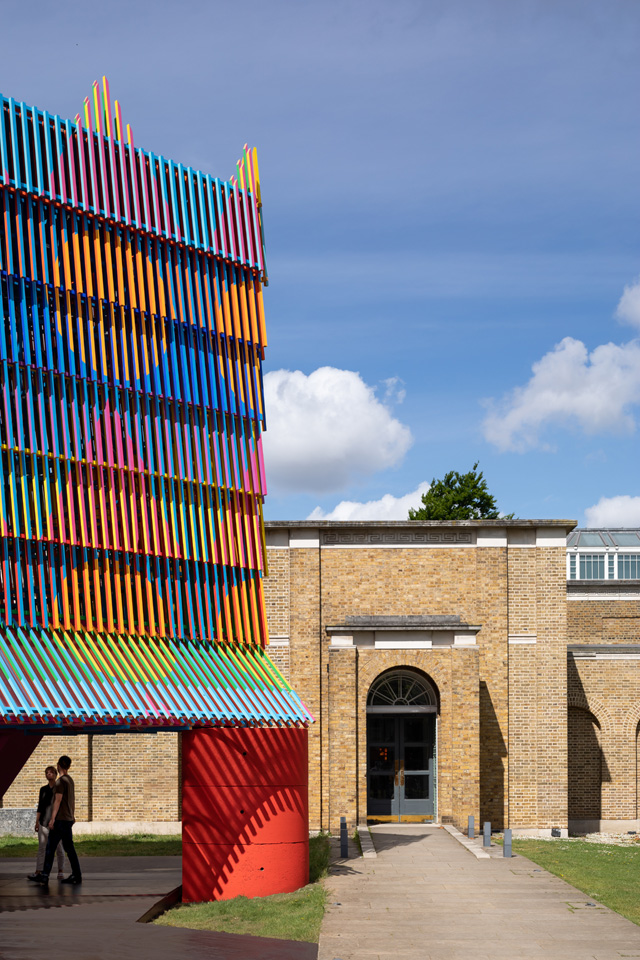 Dulwich Pavilion 2019: The Colour Palace, by artist Yinka Ilori and architects Pricegore. Photo: Adam Scott.