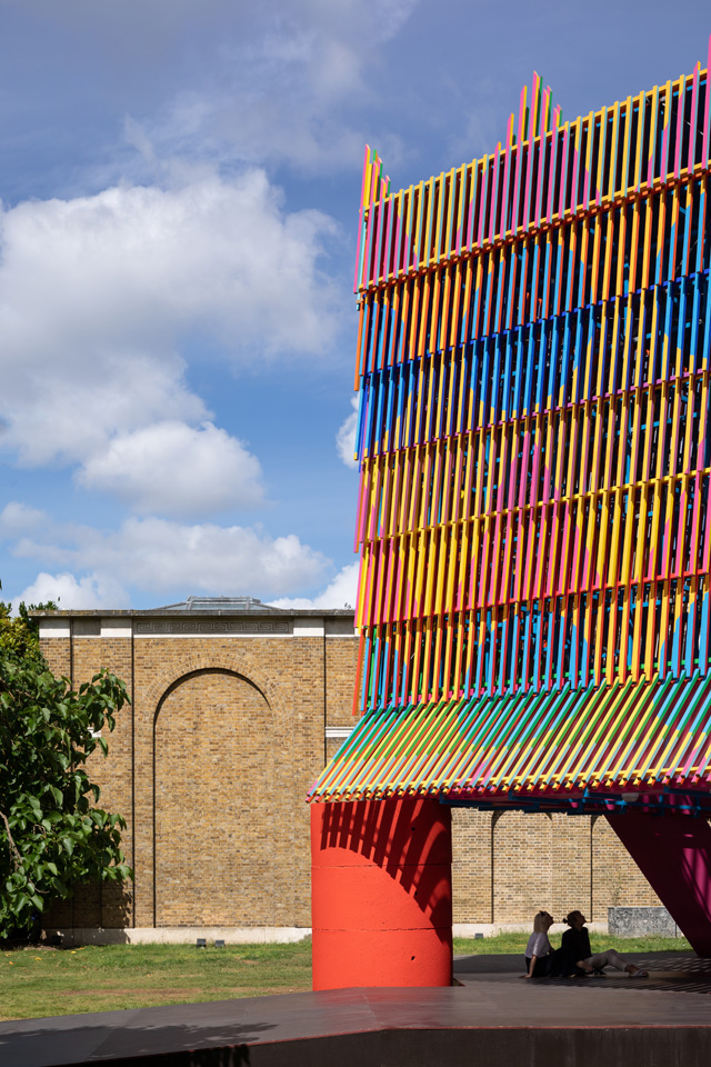 Dulwich Pavilion 2019: The Colour Palace, by artist Yinka Ilori and architects Pricegore. Photo: Adam Scott.