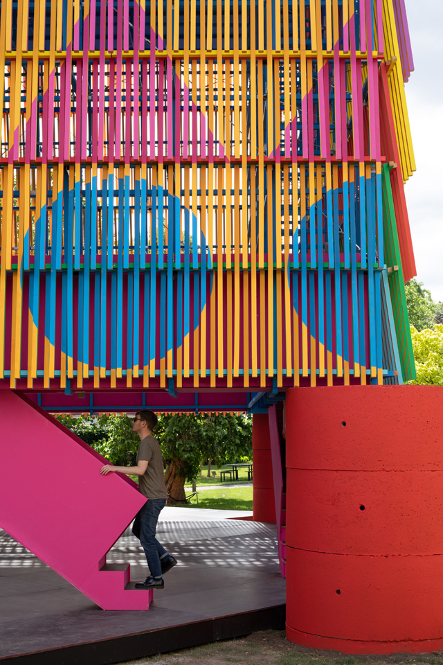 Dulwich Pavilion 2019: The Colour Palace, by artist Yinka Ilori and architects Pricegore. Photo: Adam Scott.