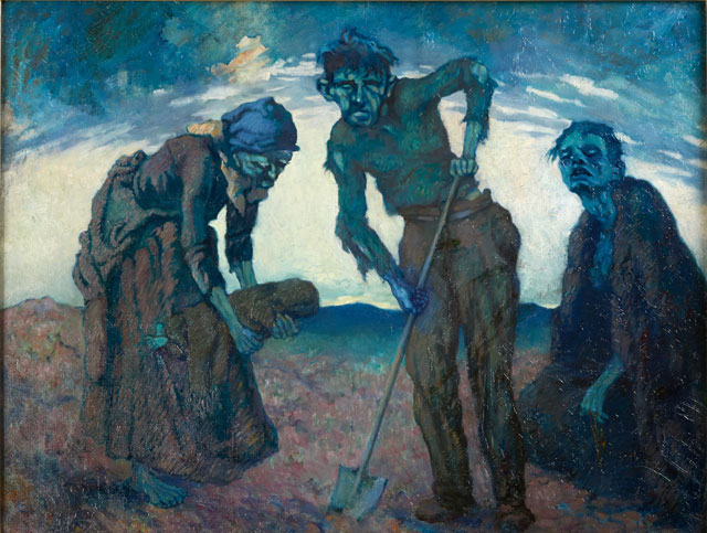 Lilian Lucy Davidson ARHA (1879–1954). Gorta (previously known as Burying the Child), 1946. Oil on canvas, 27.5 x 35.5 in (69.85 x 90.17 cm).