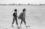 Christo and Jeanne-Claude working on the Surrounded Islands project. Miami, May 1983. Photo: Wolfgang Volz.