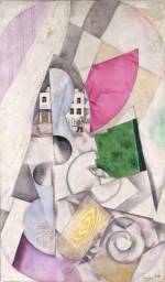 Marc Chagall. Cubist Landscape, 1919. Oil, tempera, graphite, and plaster on canvas, 39 3/8 x 23 ¼ in (100 x 59 cm). Centre Pompidou, Musée Nationale d’Art Moderne, Paris, donation of Ida Chagall, 1984.