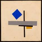 Lazar Khidekel. Suprematist Composition with Blue Square, 1921. Ink, watercolour, and graphite on paper, 7 ¼ x 7 ¼ in (18.4 x 18.4 cm). Lazar Khidekel Family Archives and Art Collection.