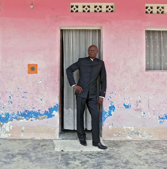 Bodys Isek Kingelez outside his home in Kinshasa, 2014. Courtesy André Magnin, Paris. Photograph: Fredi Casco.