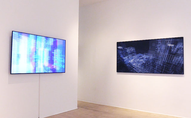 Miguel Chevalier: Ubiquity 1, 2018. Installation view, Mayor Gallery, London, 2018. Photograph: Martin Kennedy.