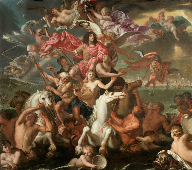 Antonio Verrio, The Sea Triumph of Charles II, c1674. Oil on canvas, 224.5 x 231 cm. Royal Collection Trust © Her Majesty Queen Elizabeth II.